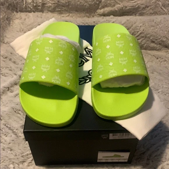 MCM | Shoes | Mcm Green Sandals With Textured Strap | Poshmark display picture 3